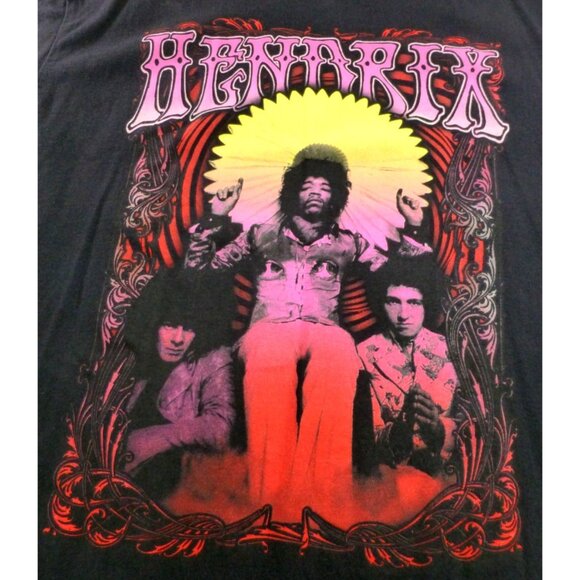 Authentic Hendrix Psychedelic Rock Band T Shirt Vintage Style Graphic Tee - Picture 2 of 5